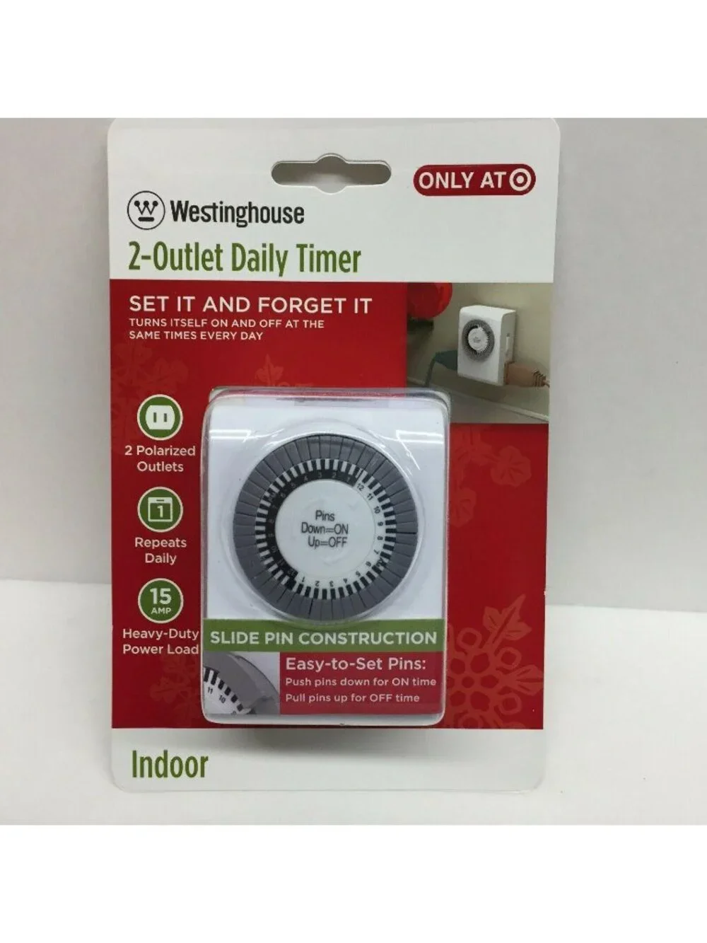 Westinghouse 2-Outlet Daily Timer Christmas Lights Indoor Digital Polarized